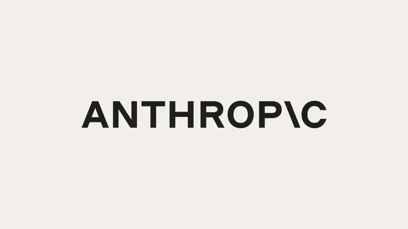Logotipo da Anthropic em letras pretas sobre fundo bege